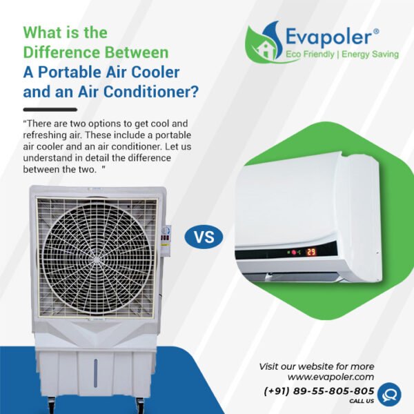 DIFFERENCE IN AIR CONDITIONING AND EVAPORATIVE AIR COOLING